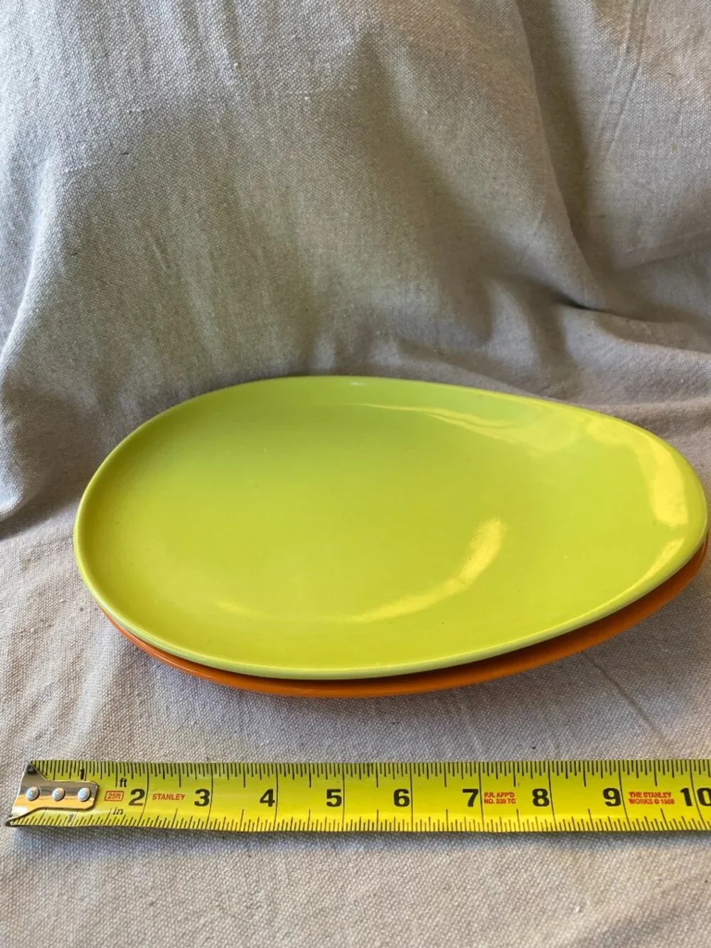 Crate & Barrel Ceramic Oval Egg-Shaped Appetizer Snack Plates - Set of 6